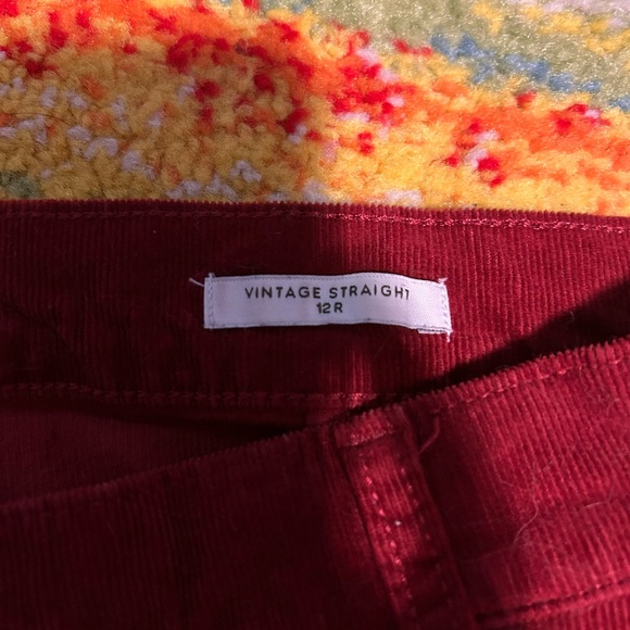 Wonderly Women's Deep Red Corduroy Straight Leg Jeans - Picture 3 of 3